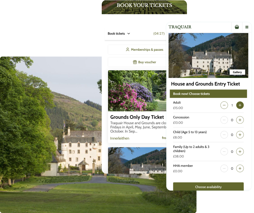 Traquair House sell tickets online