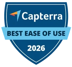 2026 Capterra badge for best booking system