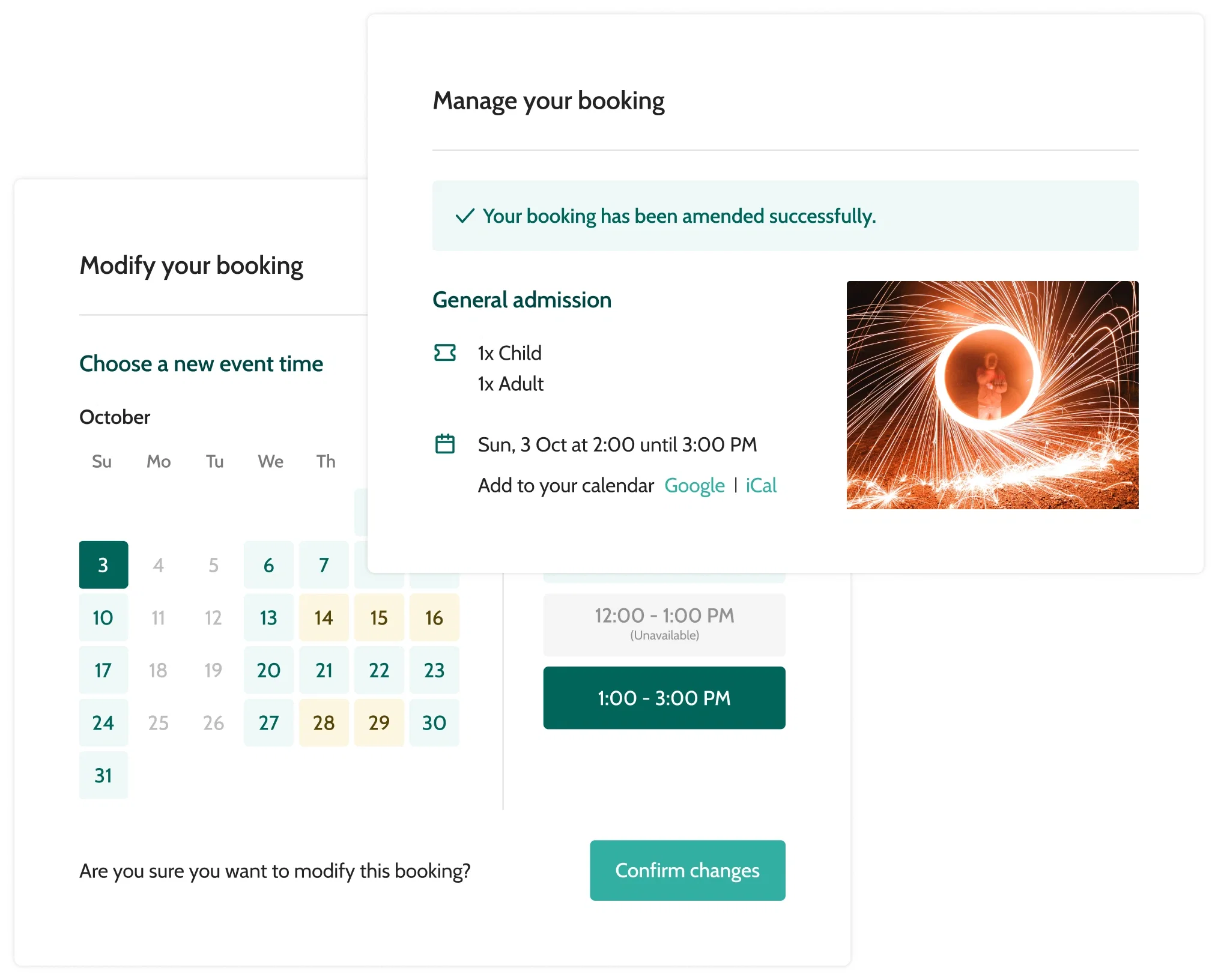 Manage your light show booking - Beyonk graphic interface