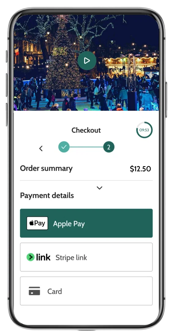 ice rinks mobile first checkout