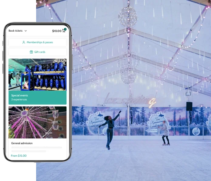 Ice Rink booking system on mobile